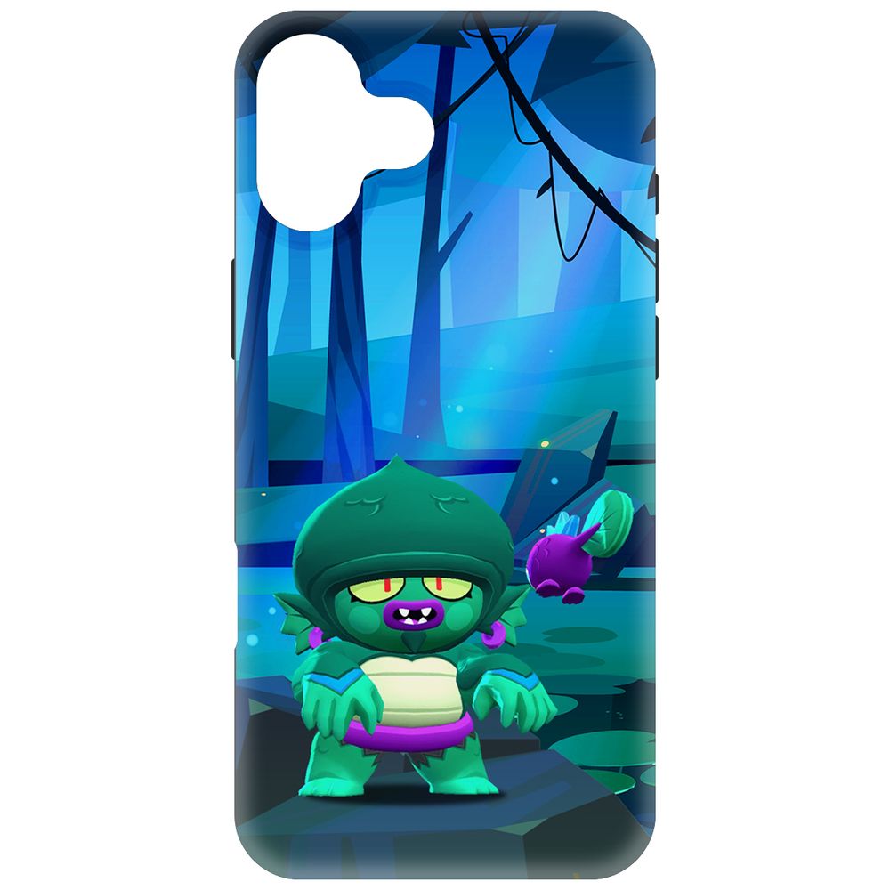 

Чехол-накладка Krutoff Soft Case Brawl Stars - Болотный Джин для iPhone 16 Plus черный