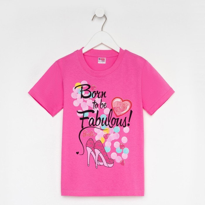 

Футболка для девочки, ярко-розовый/туфельки, рост 110 см