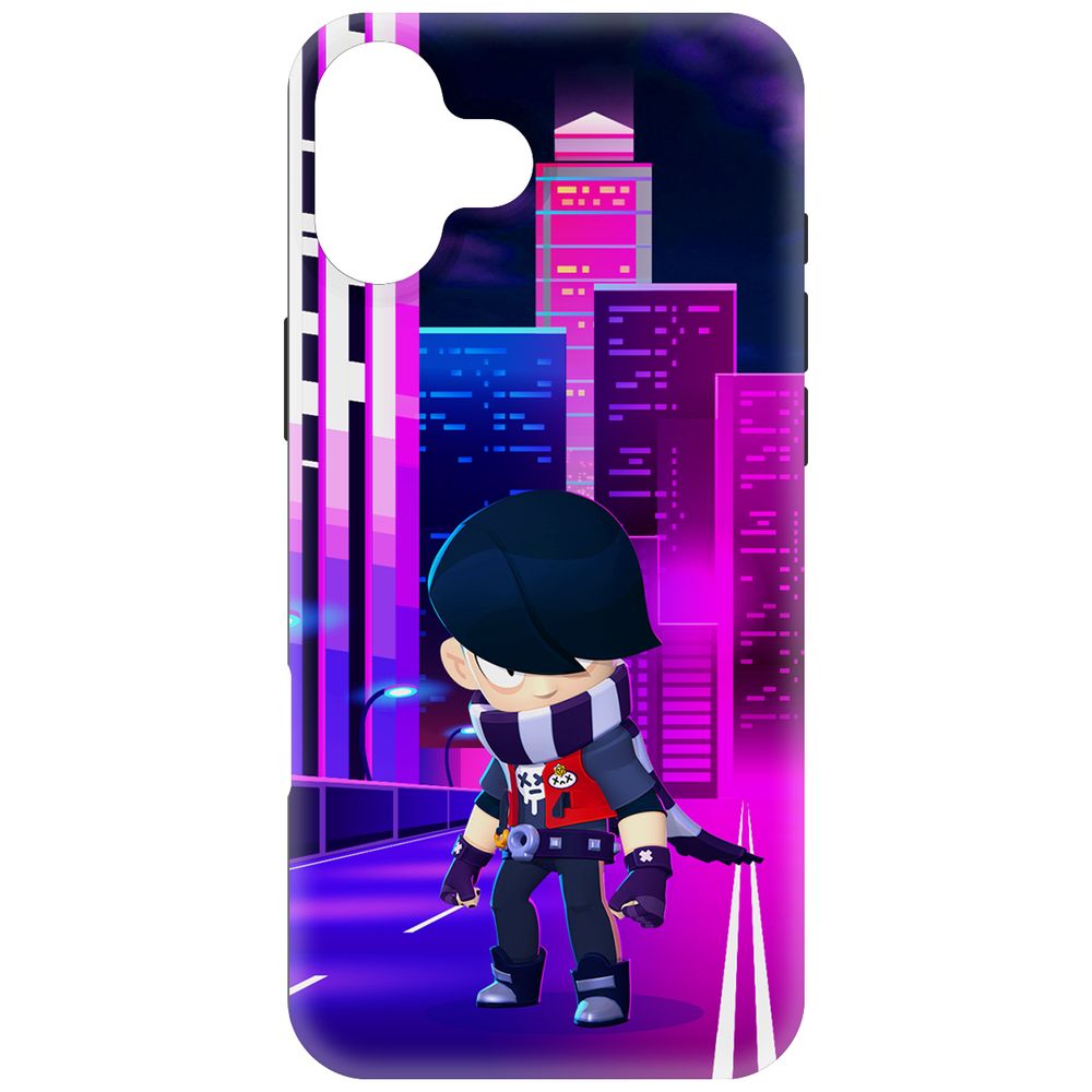 

Чехол-накладка Krutoff Soft Case Brawl Stars - Эдгар для iPhone 16 Plus черный