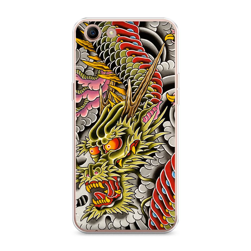 

Чехол для Oppo A83 "Японский дракон", Желтый;розовый;красный, 250150-4