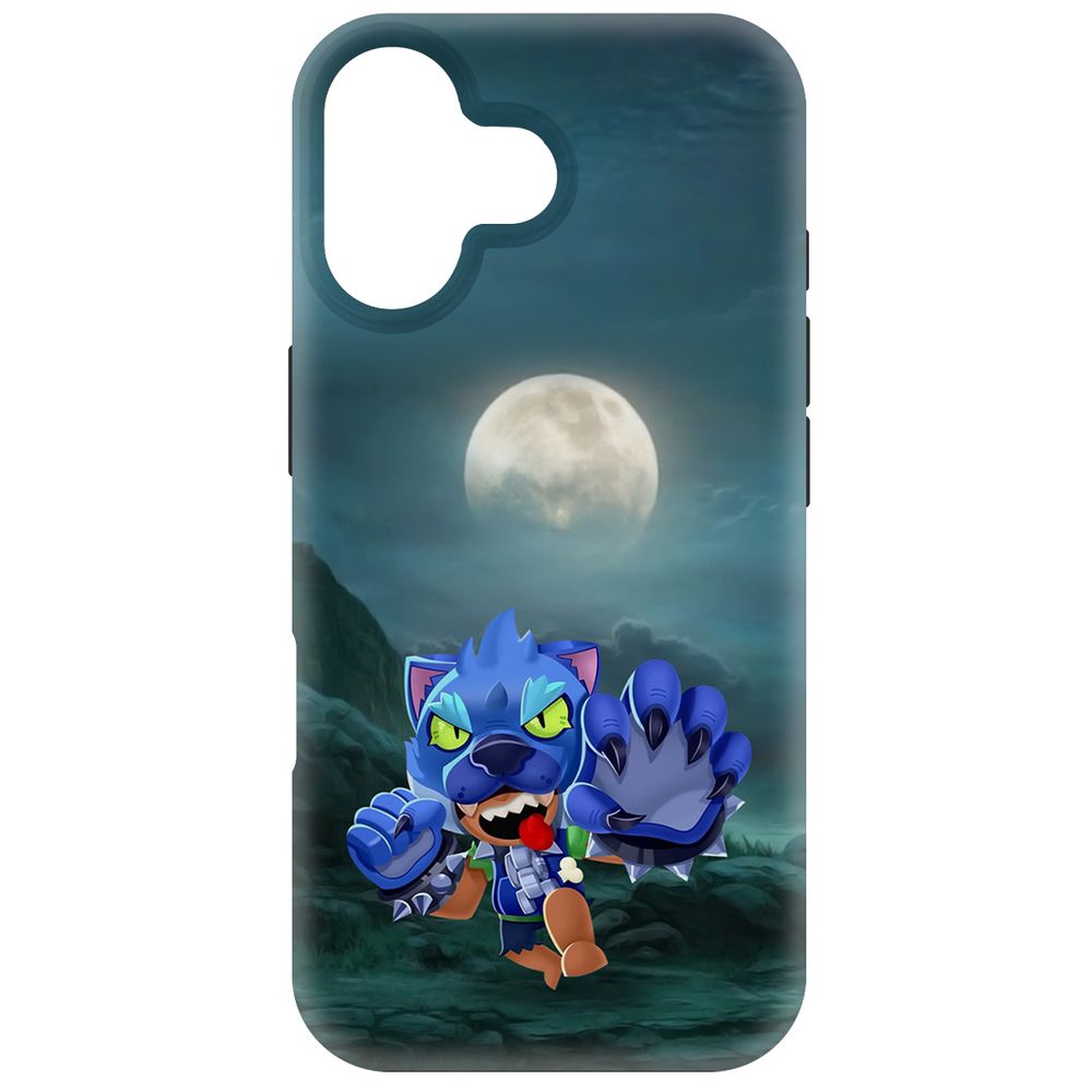 

Чехол-накладка Krutoff Soft Case Brawl Stars - Оборотень Леон для iPhone 16 черный
