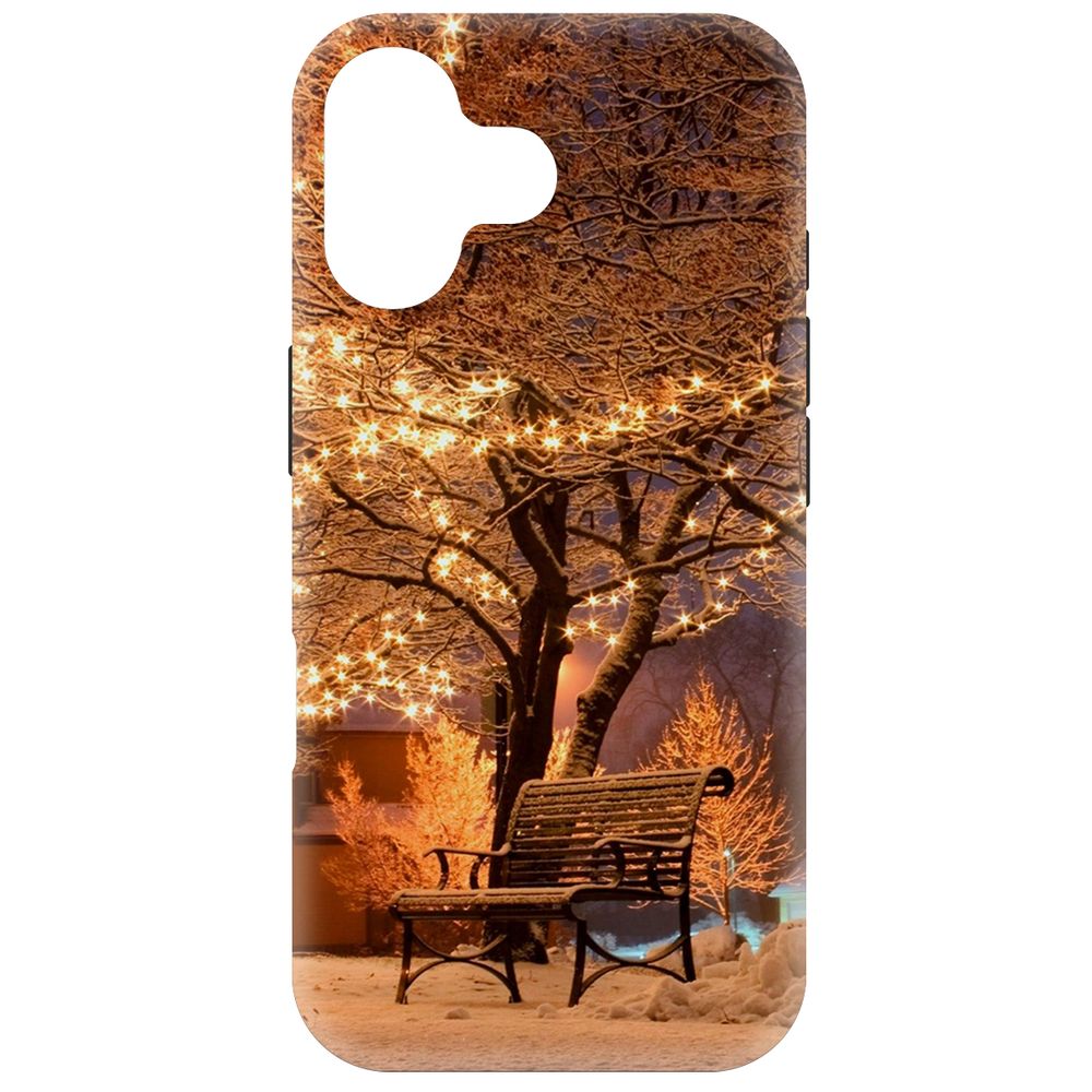 

Чехол-накладка Krutoff Soft Case Зимний парк для iPhone 16 черный