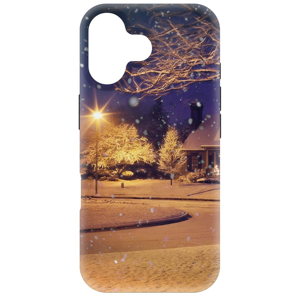 

Чехол-накладка Krutoff Soft Case Зимняя сказка для iPhone 16 черный