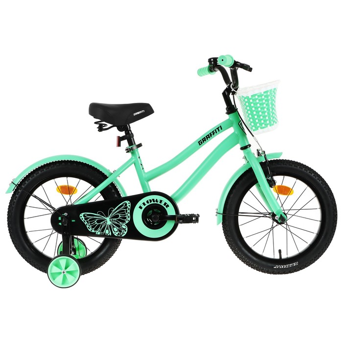 фото Велосипед 16" graffiti flower, цвет светло-зеленый nobrand