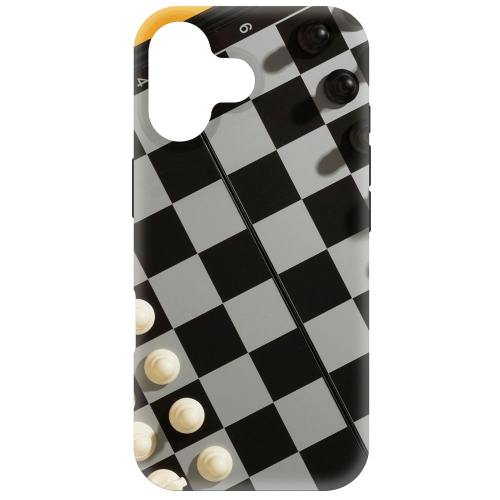 

Чехол-накладка Krutoff Soft Case Шахматы для iPhone 16 черный
