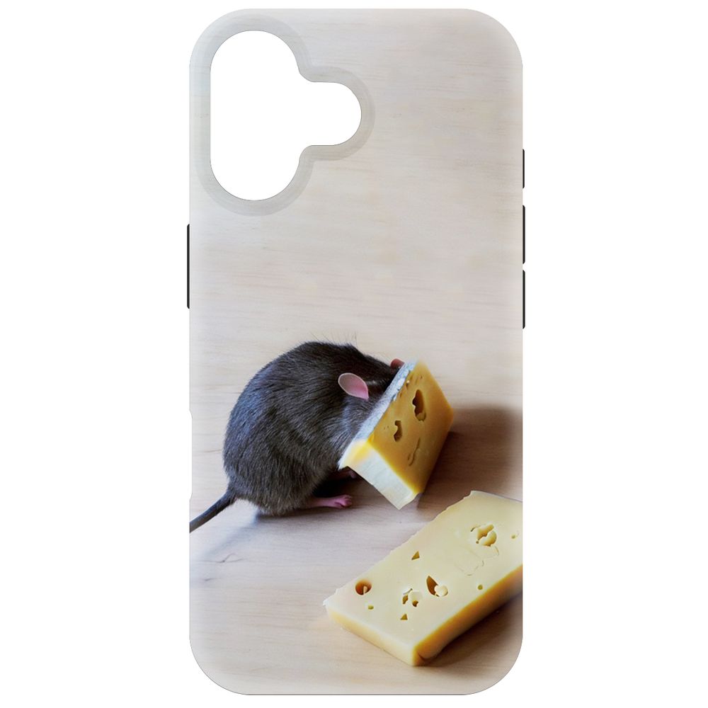 

Чехол-накладка Krutoff Soft Case Мышь и сыр для iPhone 16 черный