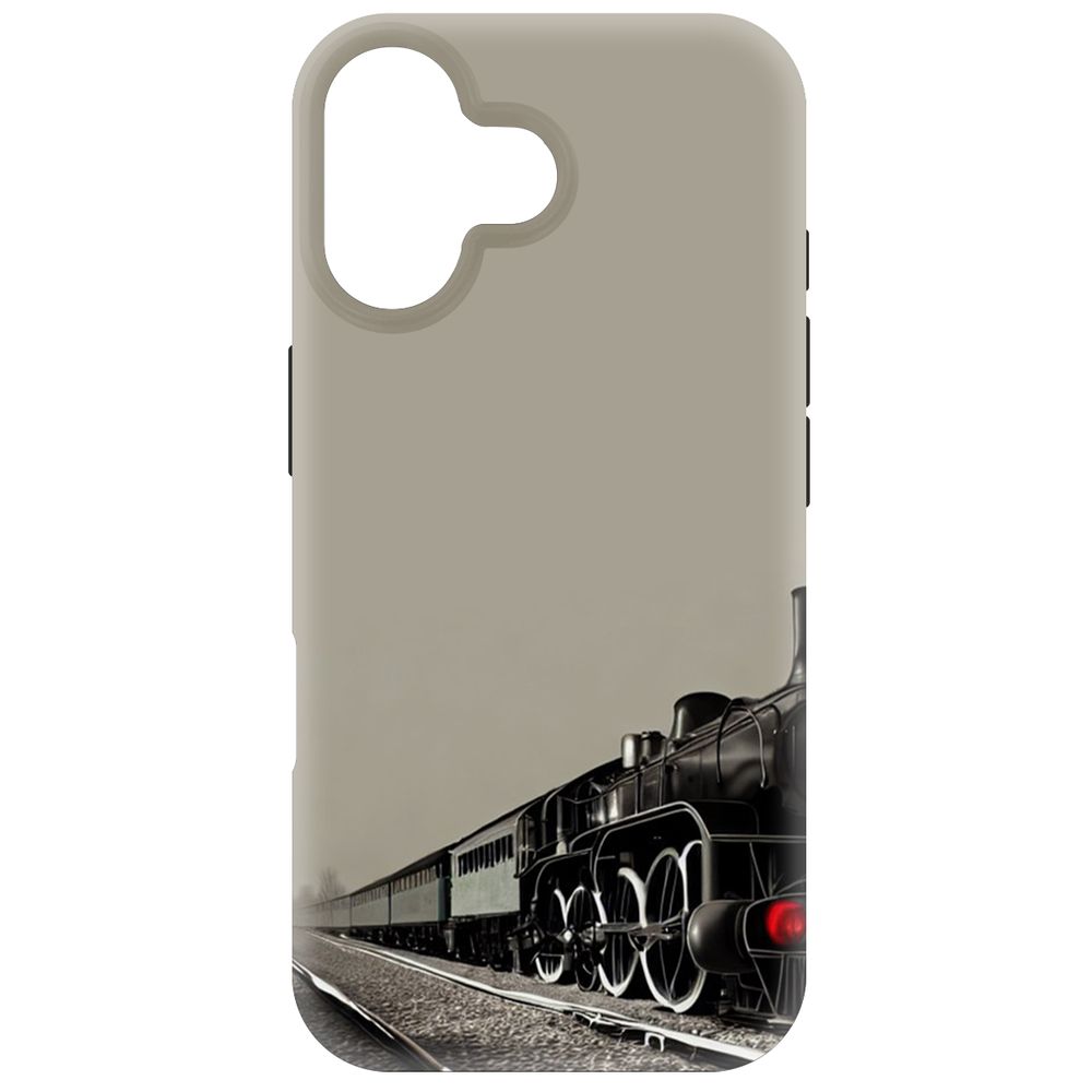 

Чехол-накладка Krutoff Soft Case Паровоз для iPhone 16 черный