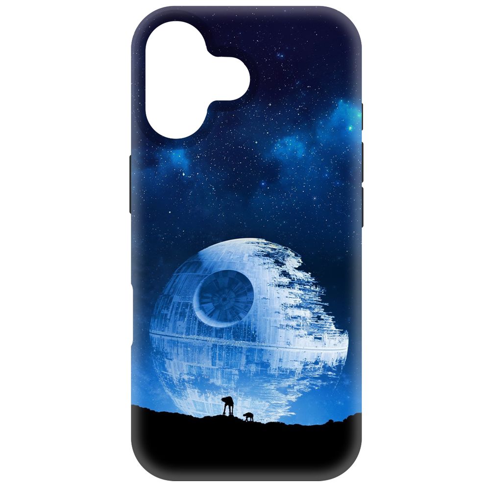 

Чехол-накладка Krutoff Soft Case Звездные Войны. Звезда смерти для iPhone 16 черный
