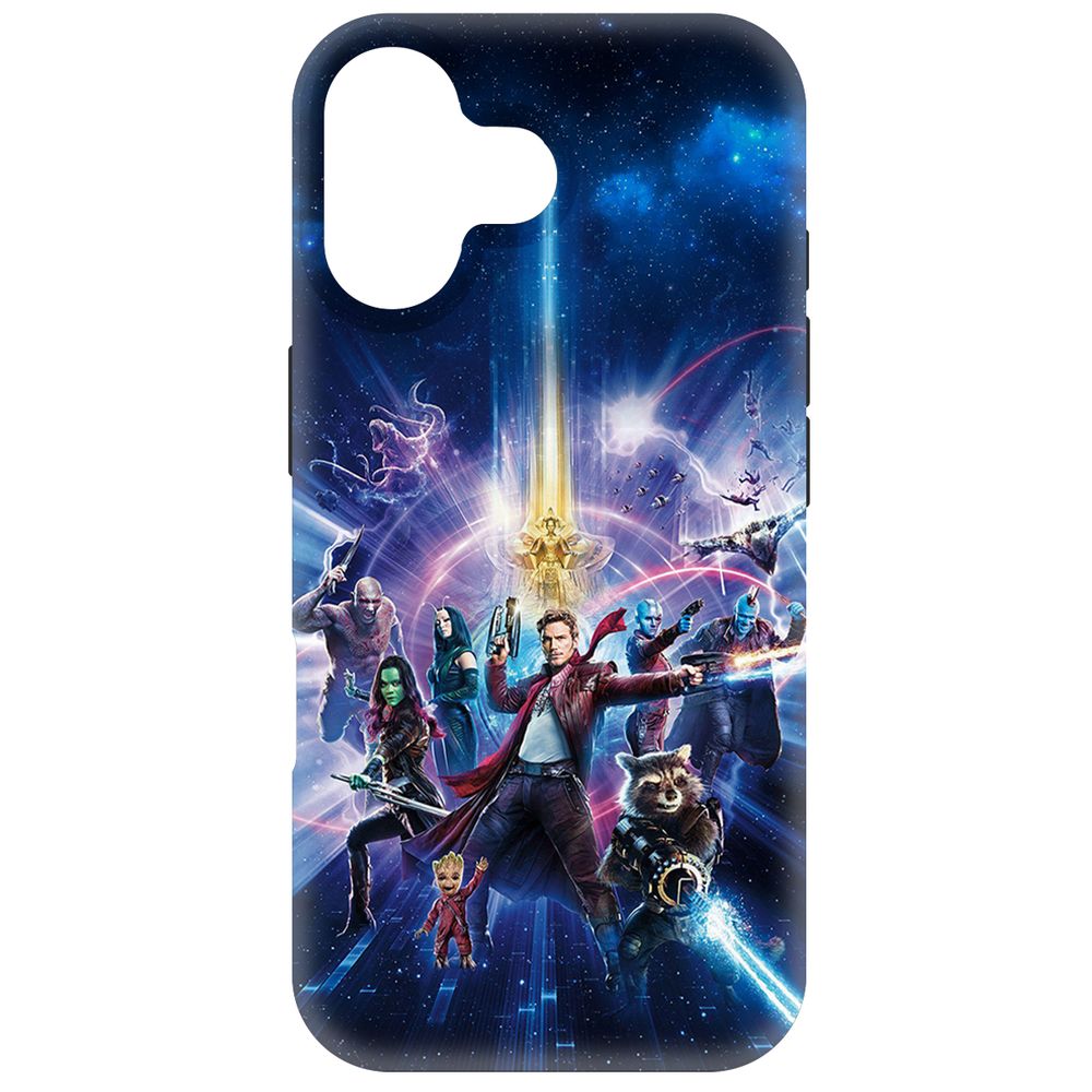 

Чехол-накладка Krutoff Soft Case Стражи Галактики. Все вместе для iPhone 16 черный
