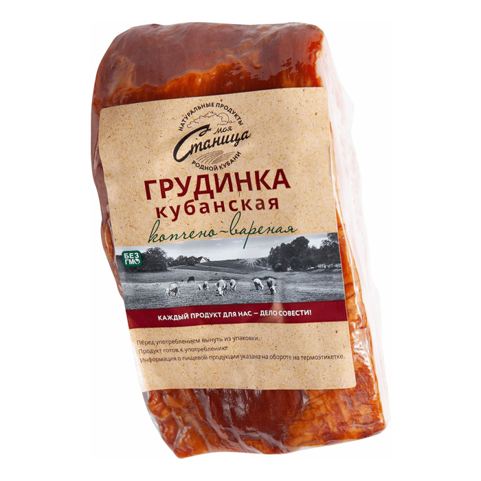 

Грудинка копчено-вареная Моя Станица Кубанская 550 г