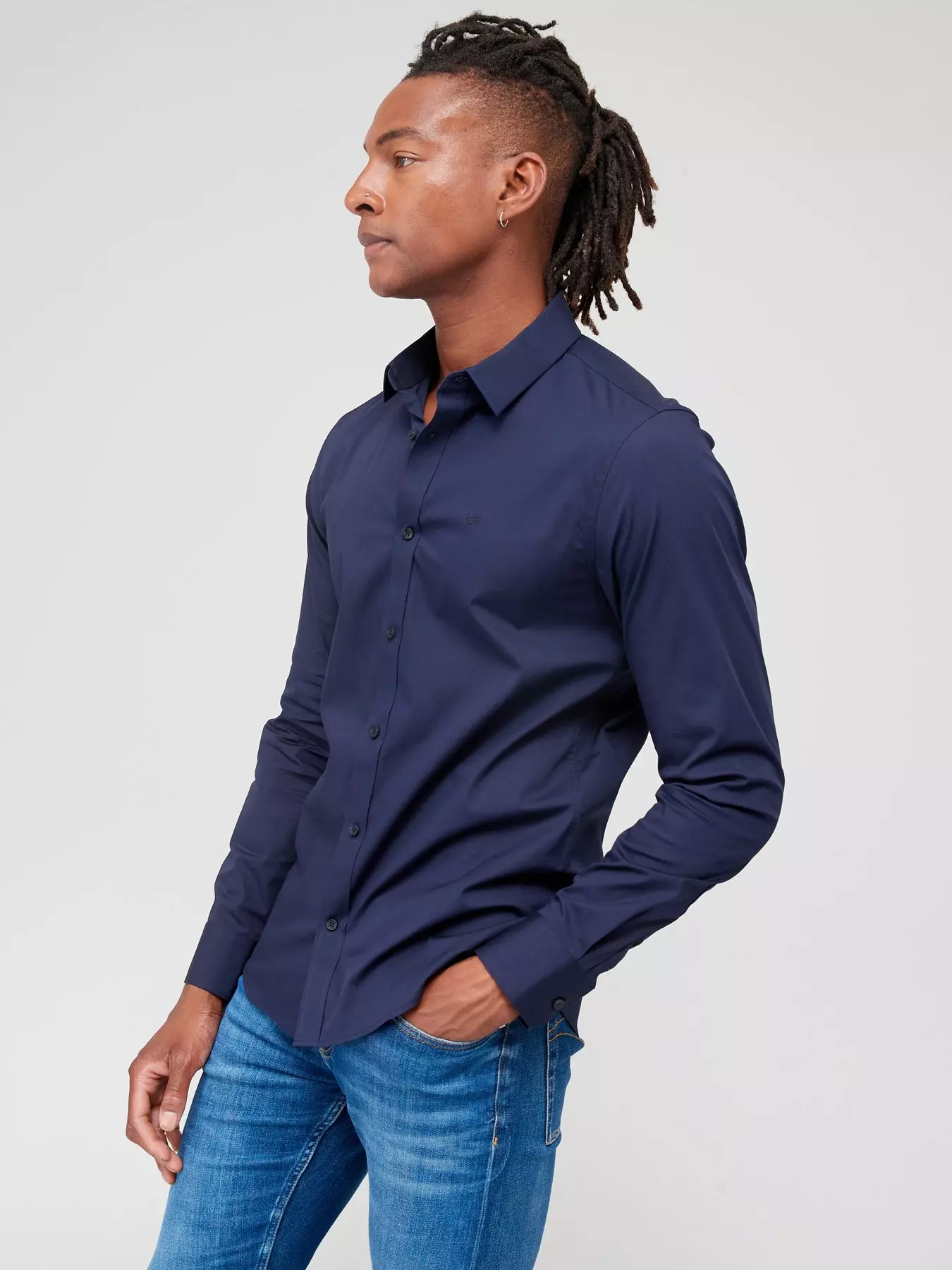 Рубашка мужская Calvin Klein K10K110856 синяя 2XL
