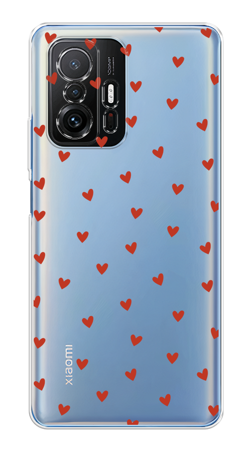 

Чехол на Xiaomi Mi 11T/11T Pro "Red hearts", Красный;прозрачный, 311250-1