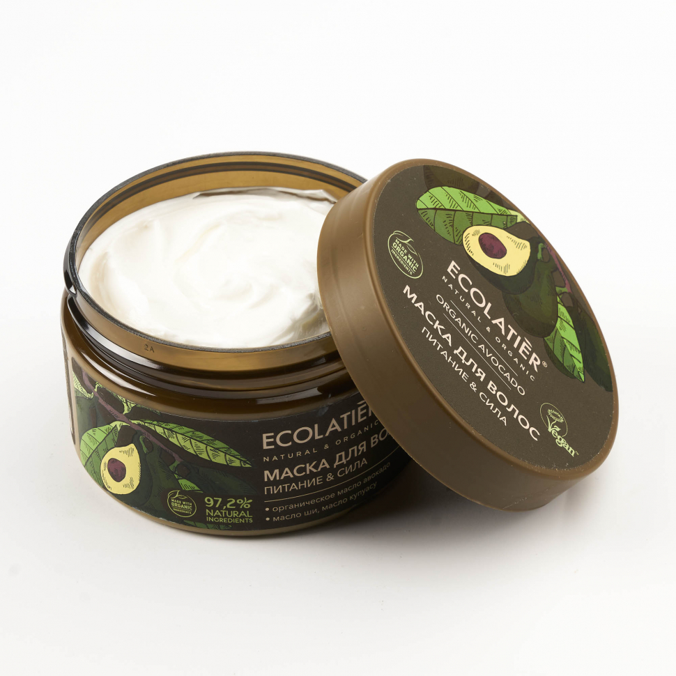 Маска для волос ECOLATIER Питание & Сила Серия Organic Avocado 250 мл