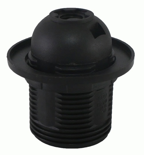 Патрон Е27 с кольцом, термостойкий пластик, черный, Б/Н TDM {SQ0335-0056