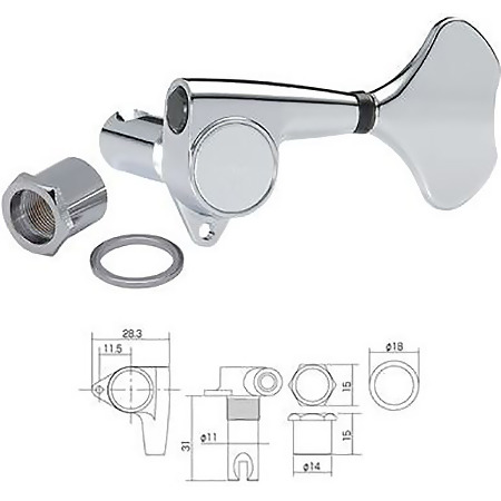 

Колки для 4-х струнной бас-гитары Gotoh GB-707-C- L2+R2, GB-707-C- L2+R2