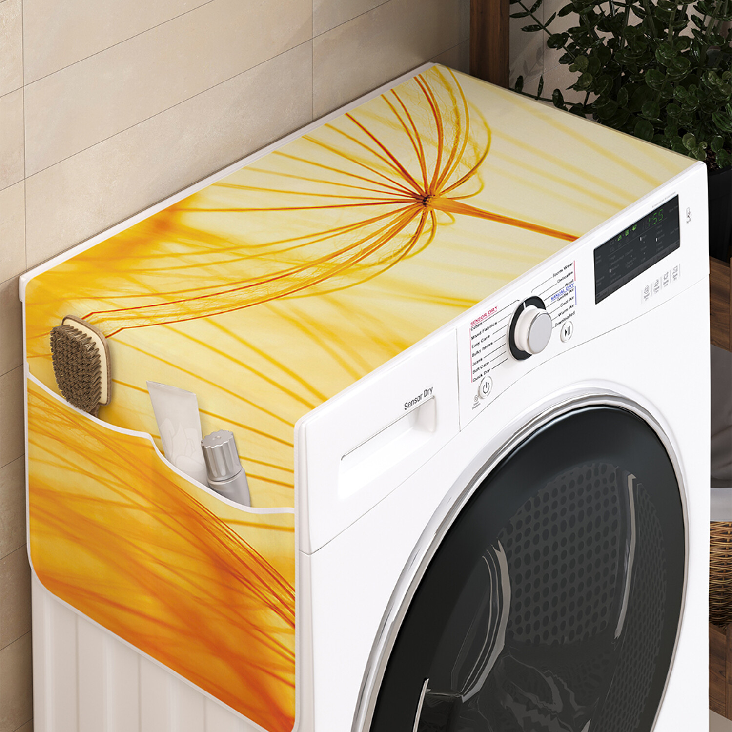 

Чехол накидка для стиральной машины Ambesonne с рисунком 35 на 120, Купол из одуванчиков