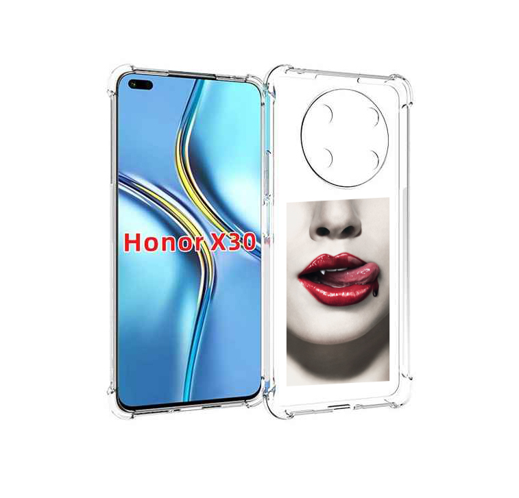 

Чехол MyPads губы-вампирши для Honor X30 / Magic4 Lite 5G, Прозрачный, Tocco