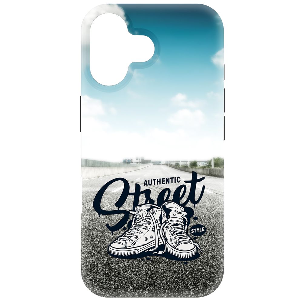 

Чехол-накладка Krutoff Soft Case Кроссовки мужские Уличный стиль для iPhone 16 черный
