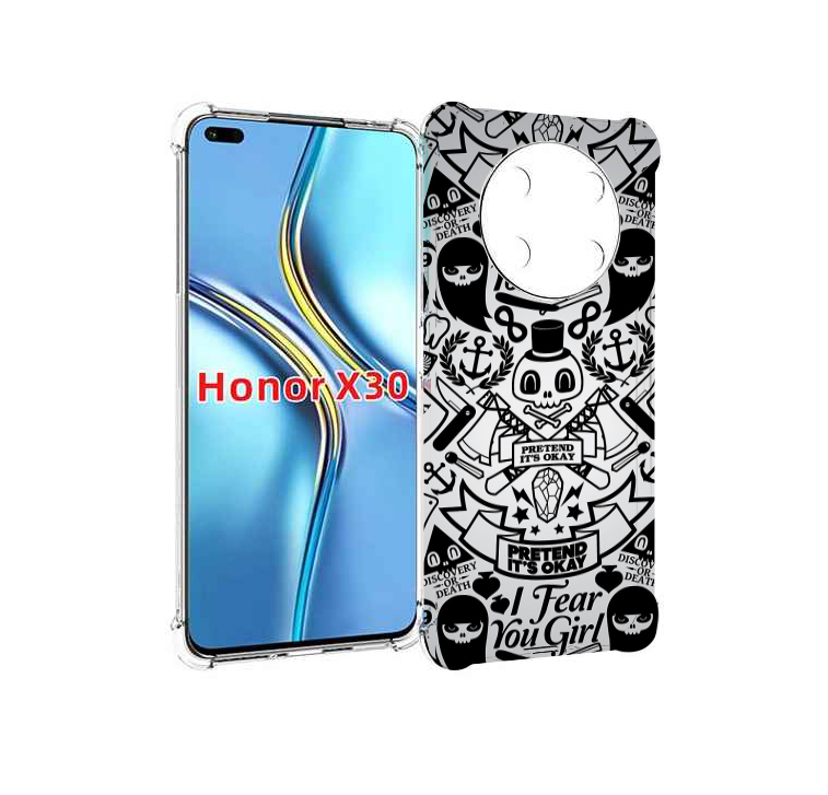 

Чехол MyPads готический-принт для Honor X30 / Magic4 Lite 5G, Прозрачный, Tocco