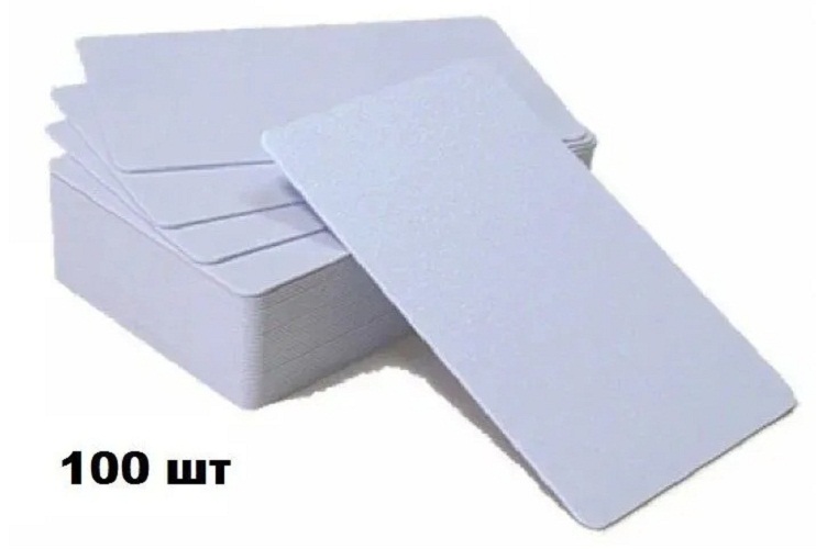 Карта доступа тонкая бесконтактная (100 шт) MAJOR формата Mifare (идентификатор) белая