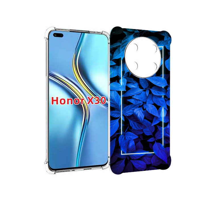 

Чехол MyPads голубые цветочки неон для Honor X30 / Magic4 Lite 5G, Прозрачный, Tocco