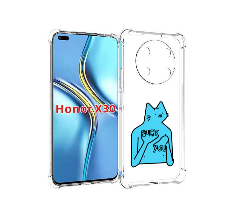 

Чехол MyPads голубой-кот-фак-ю для Honor X30 / Magic4 Lite 5G, Прозрачный, Tocco