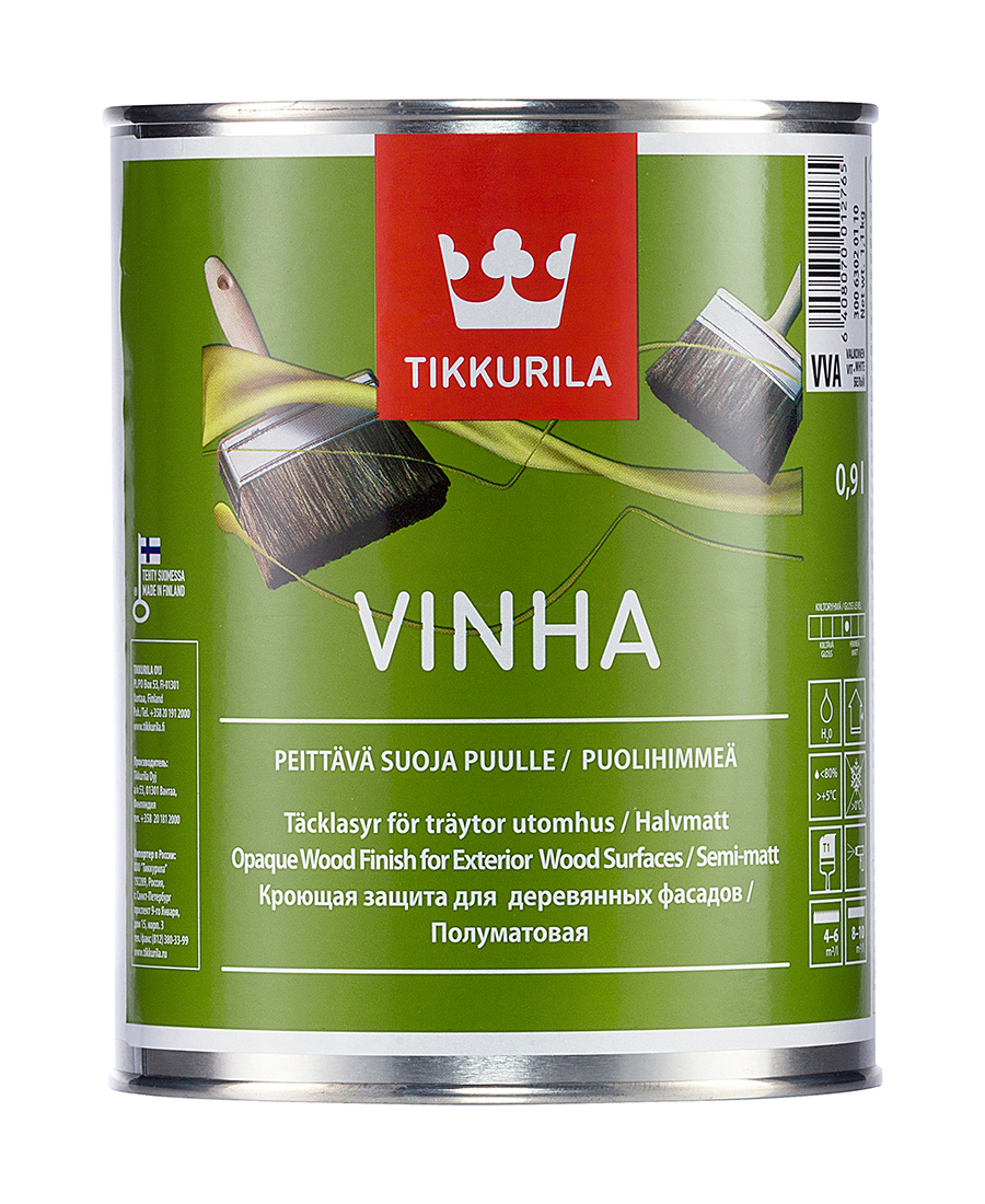 фото Антисептик tikkurila vinha для деревянных фасадов база а 0,9 л