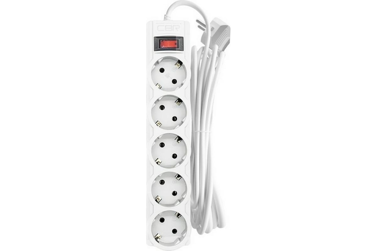 Сетевой фильтр CBR 5 Sockets 3m CSF 2505-3.0 White CB