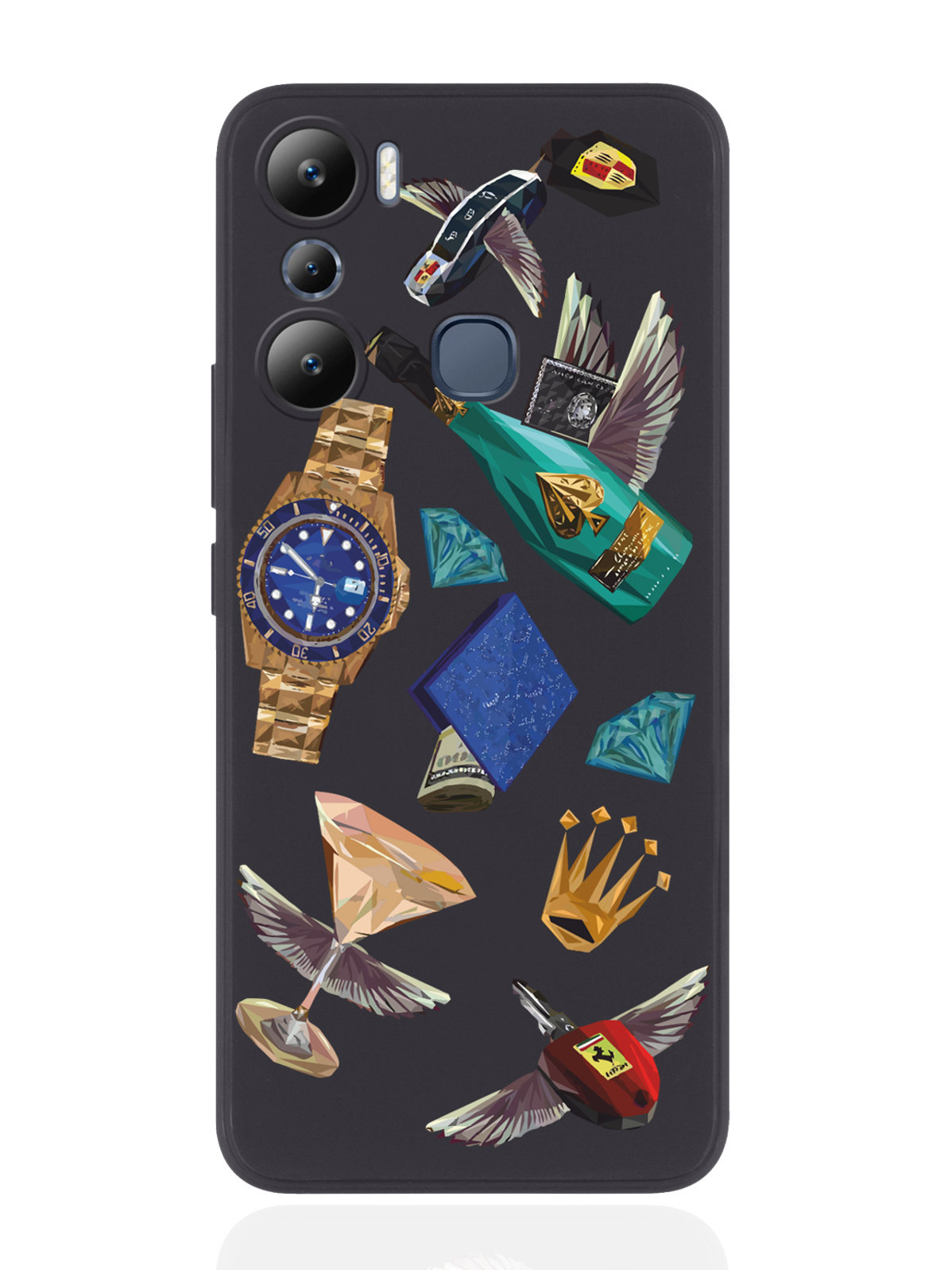 Чехол MustHaveCase для Infinix Hot 20i Luxury lifestyle черный