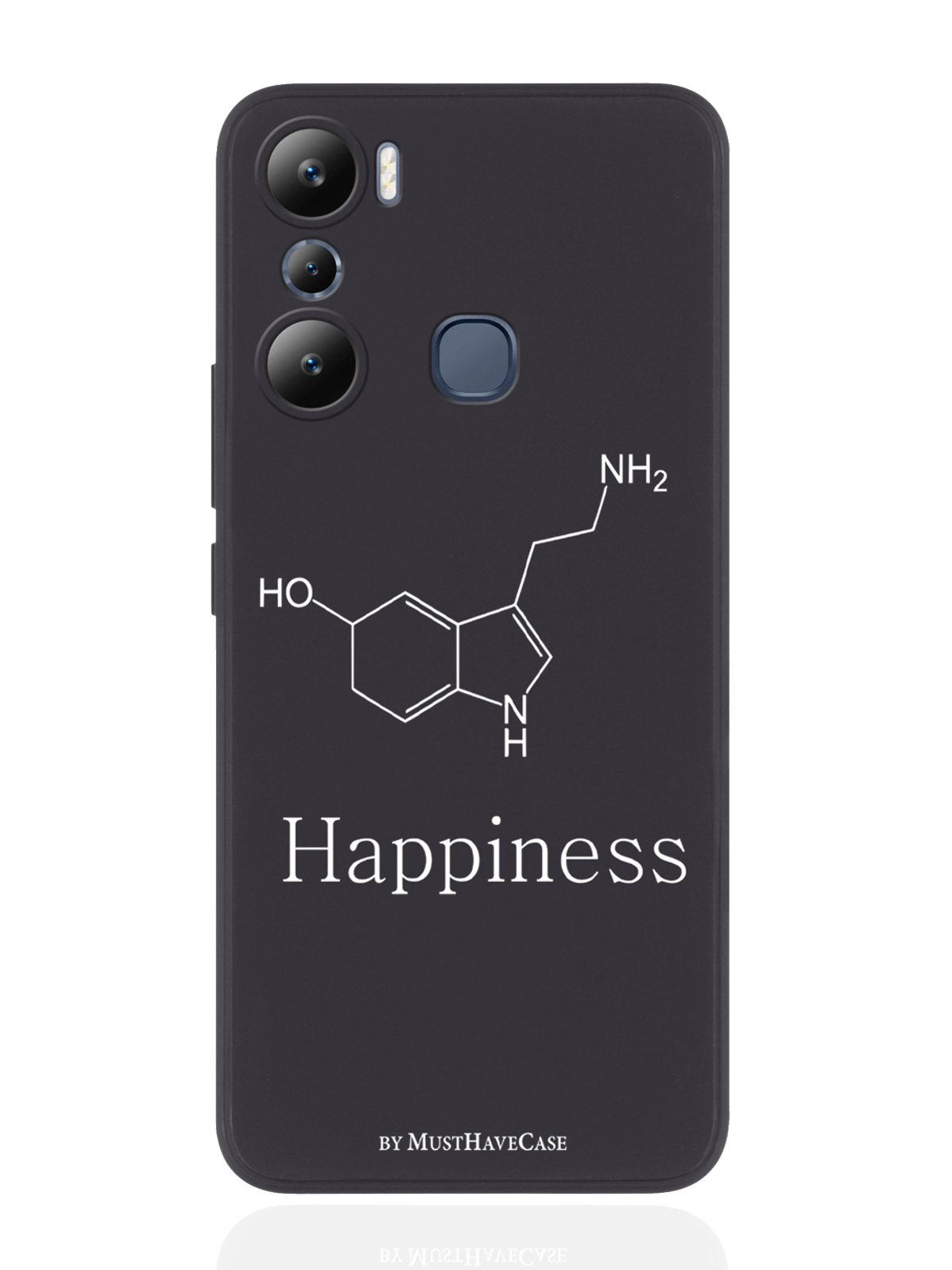 

Чехол MustHaveCase для Infinix Hot 20i Молекула счастья черный, Черный;белый