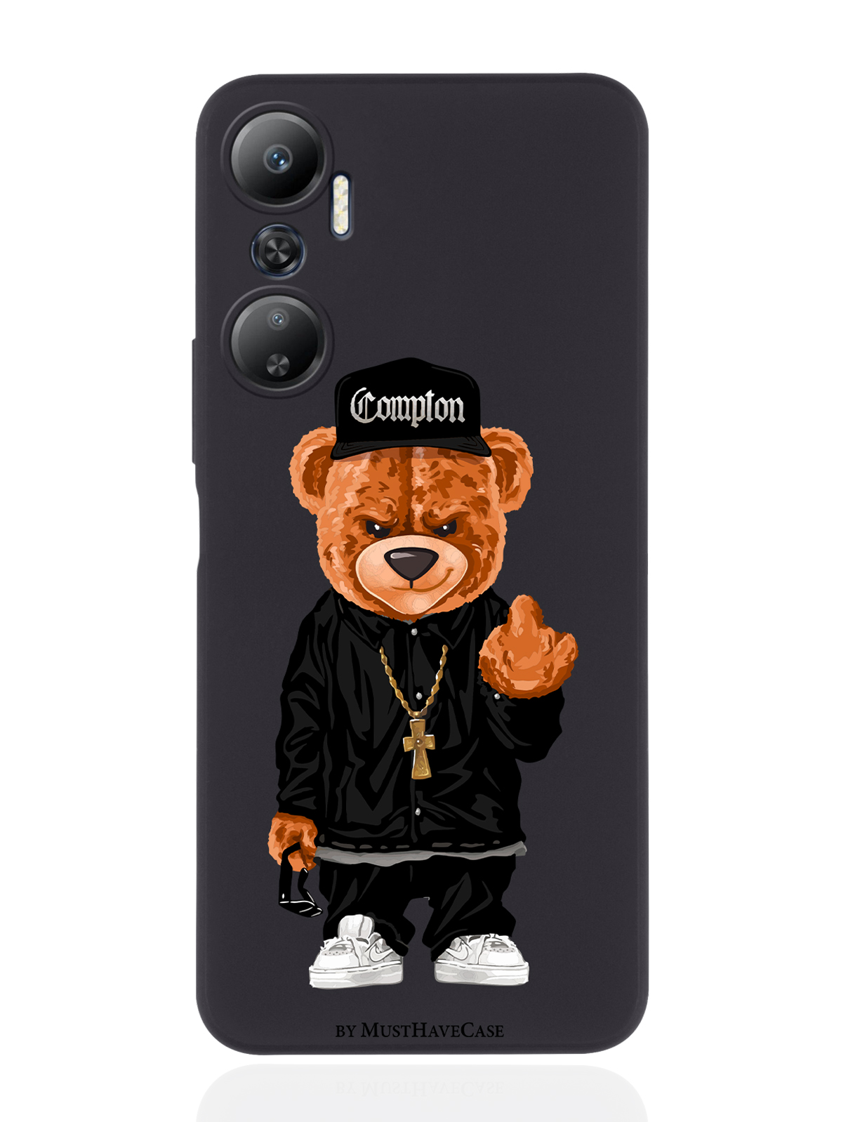 

Чехол MustHaveCase для Infinix Hot 20 Мишка Compton черный, Коричневый;черный;белый