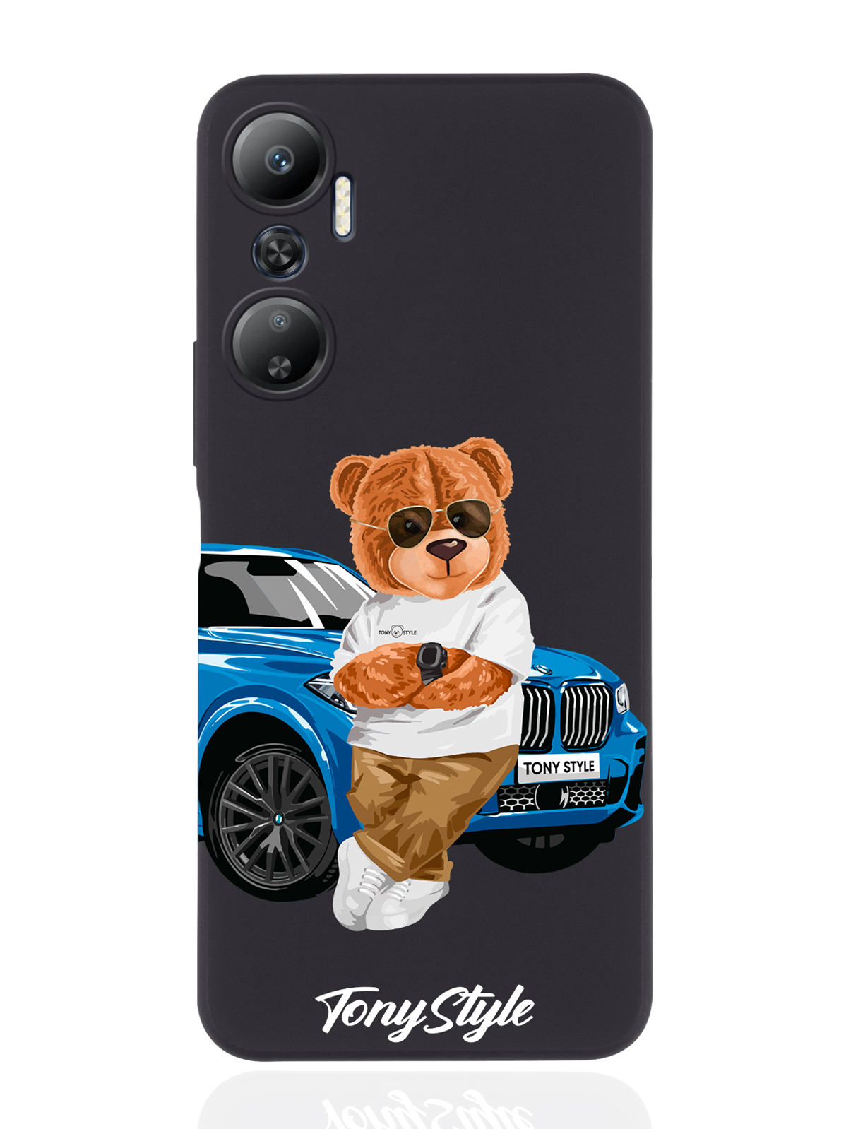 

Чехол Tony Style для Infinix Hot 20 Tony Style с машиной черный, Голубой;коричневый;белый