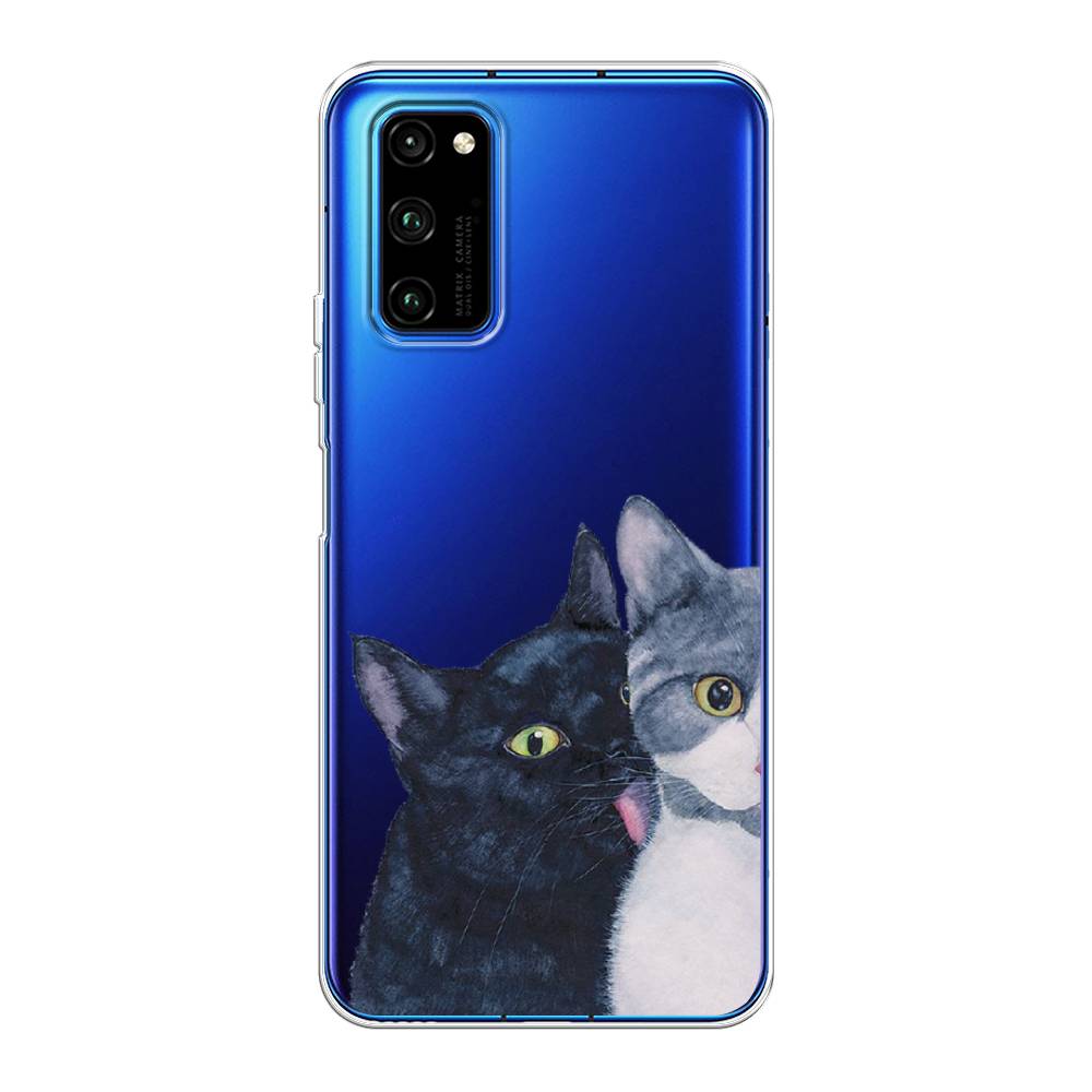 

Чехол Awog на Huawei Honor V30 Pro "Кошачья любовь", Синий, 611450-1