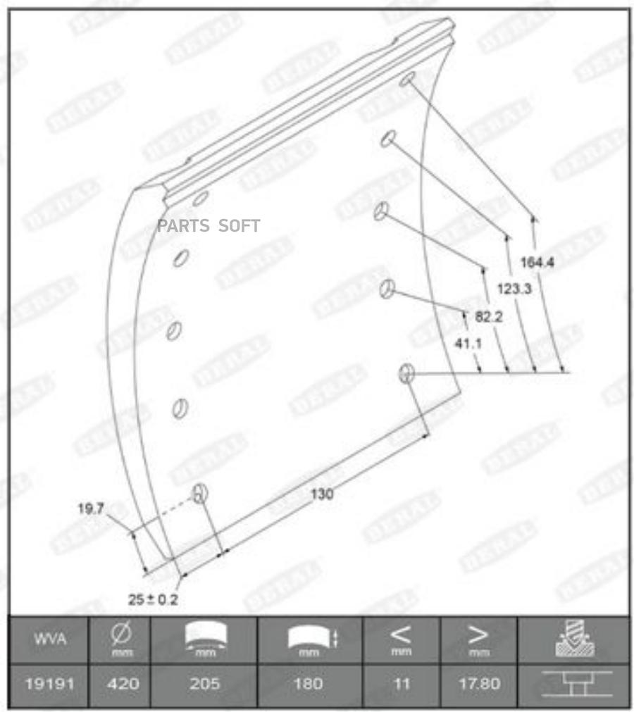 НакладкТормозные Std Без ЗаклДля КолодС Выст420X180 8X15 80 Bp 20278₽