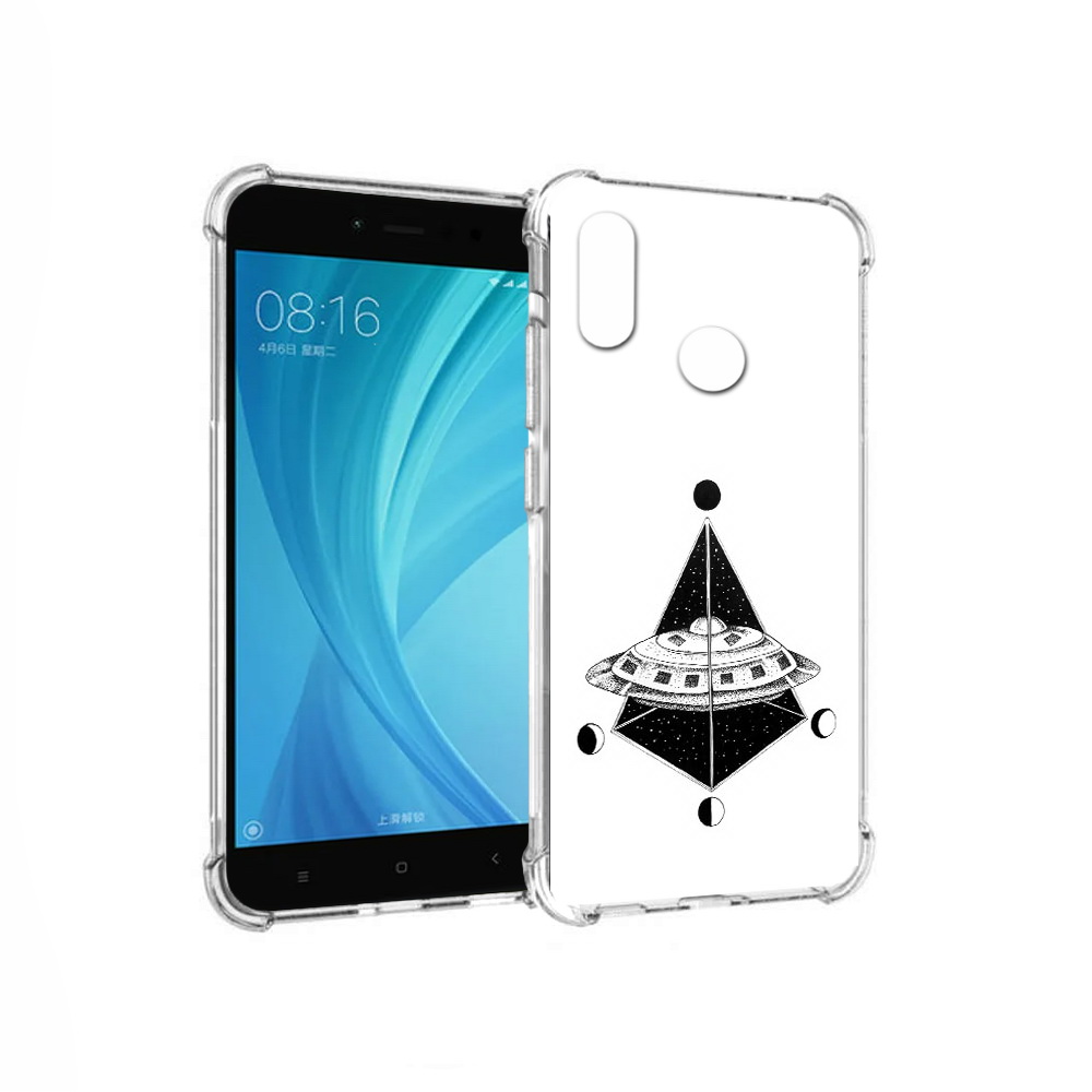 

Чехол MyPads Tocco для Xiaomi Redmi Note 5 черно белая летающая тарелка (PT113434.311.679), Прозрачный, Tocco