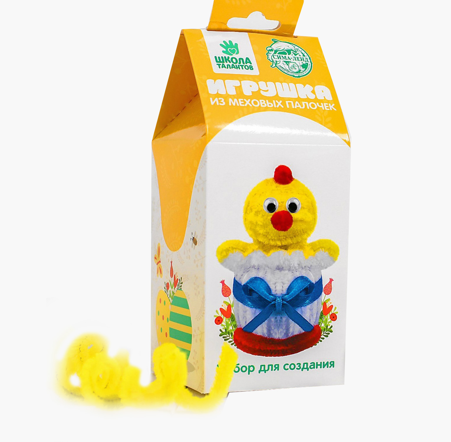 

Игрушка из меховых палочек «Цыплёнок»