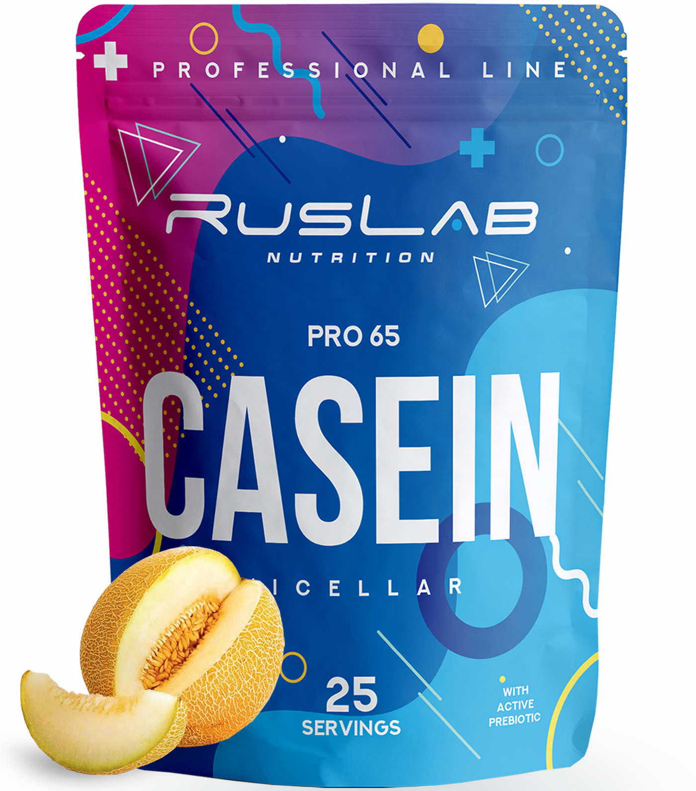 Мицеллярный казеин RusLabNutrition Casein Pro 65 800гр вкус спелая дыня