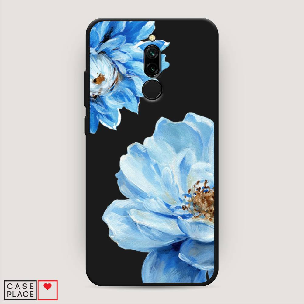 фото Матовый силиконовый чехол "голубые клематисы" на xiaomi redmi 8 awog