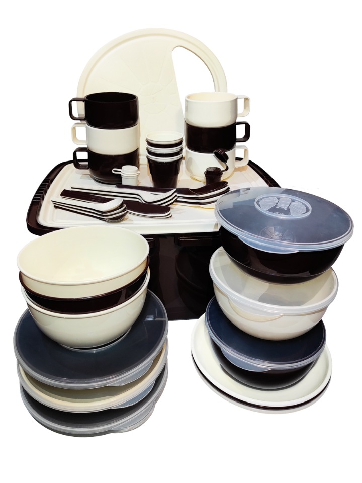 SOLARIS S1611 набор посуды на 6 персоны в контейнере ванильно-шоколадный