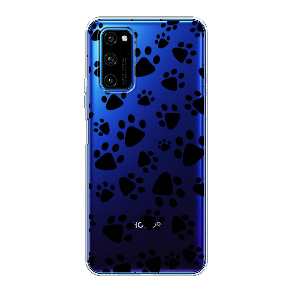 

Чехол Awog на Huawei Honor V30 Pro "Лапки черные", Черный, 611450-2