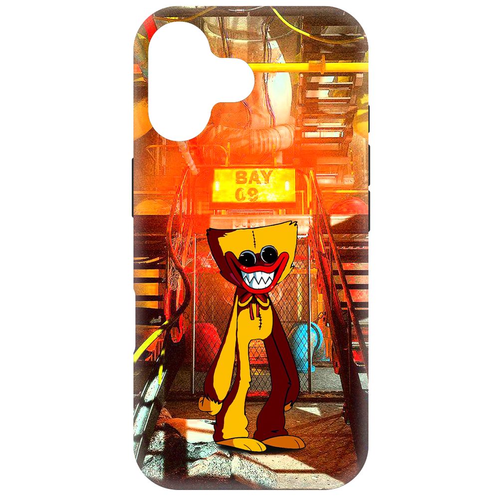 

Чехол-накладка Krutoff Soft Case Хаги Ваги Желтый для iPhone 16 черный