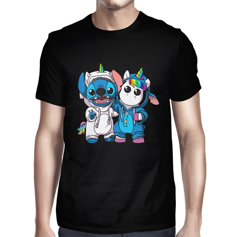 

Футболка мужская Dream Shirts Стич и Единорог 10007312 черная M, Стич и Единорог 10007312