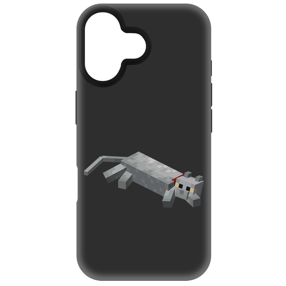 

Чехол-накладка Krutoff Soft Case Minecraft-Кошка для iPhone 16 черный