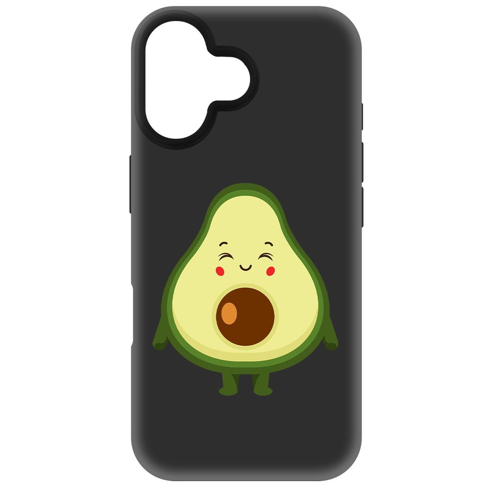 

Чехол-накладка Krutoff Soft Case Авокадо Милый для iPhone 16 черный