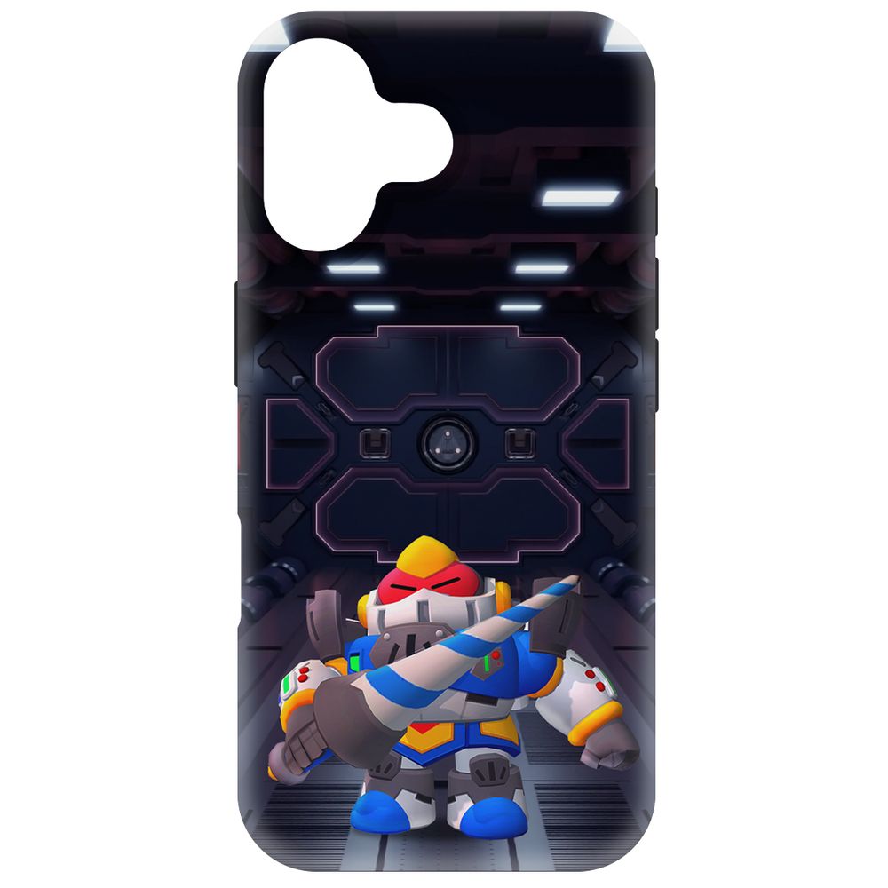 

Чехол-накладка Krutoff Soft Case Brawl Stars - Паладин Вольт-Меха для iPhone 16 черный