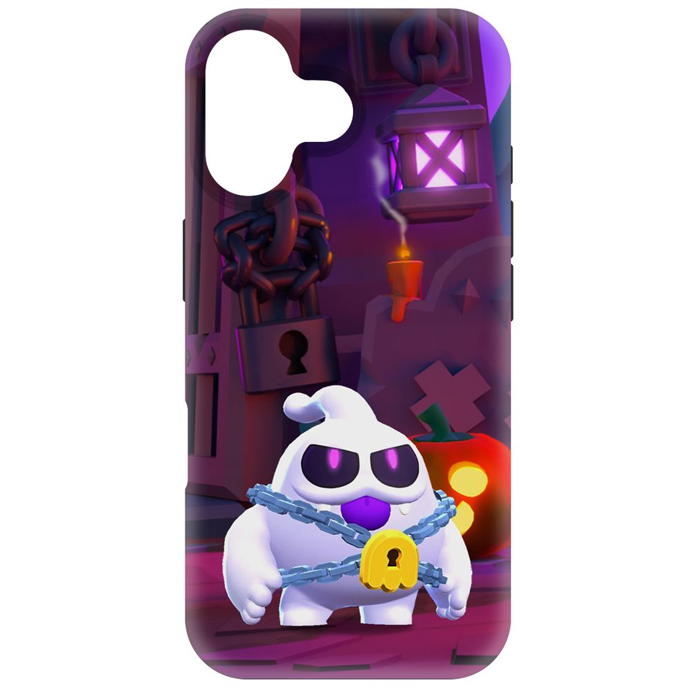 

Чехол-накладка Krutoff Soft Case Brawl Stars - Призрак Скуик для iPhone 16 черный