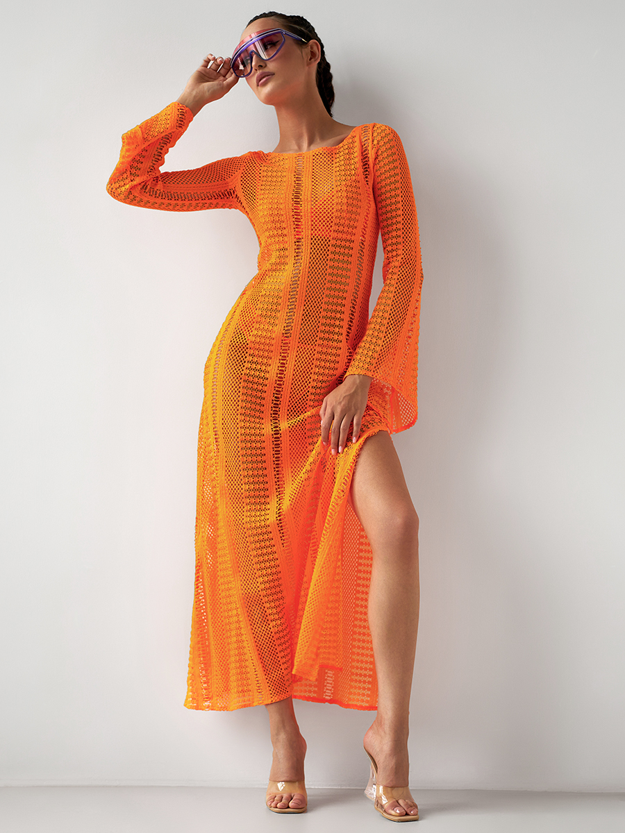 Пляжная туника женская ALZA ST0003 оранжевая 42 RU