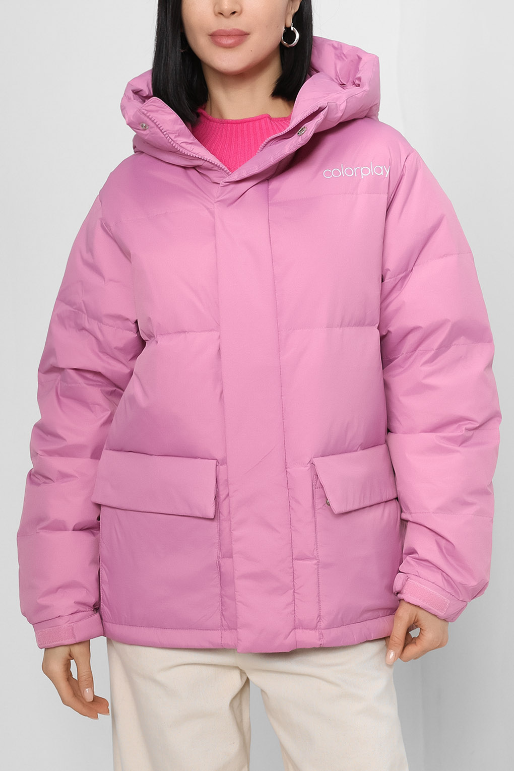 

Пуховик женский COLORPLAY CP22089220-007 розовый 42 RU, CP22089220-007