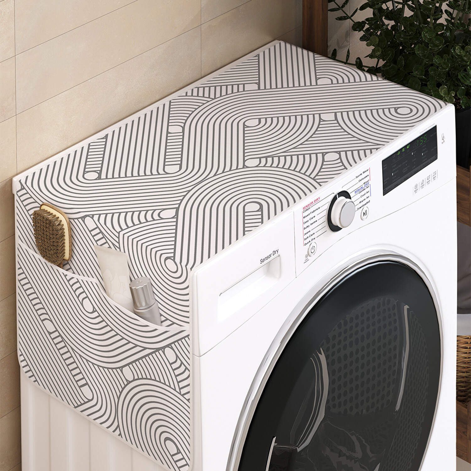 

Чехол накидка для стиральной машины Ambesonne с рисунком 35 на 120, Закругленный лабиринт