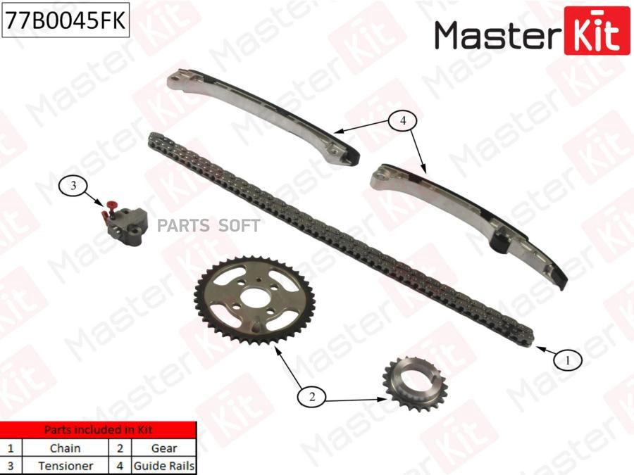 

Комплект Цепи Грм Toyota:Corolla 1.4i-1.6i-1.8 1ad-Ftv 06-10 MasterKit арт. 77B0045FK